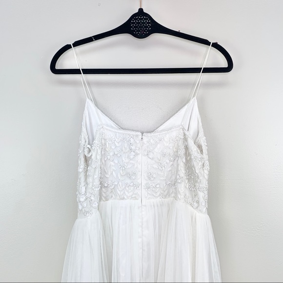 Adrianna Papell Beaded Floral Dress White Size 10 - Picture 10 of 14